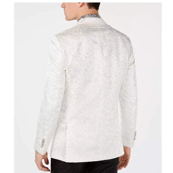 TALLIA Orange Men's Slim-Fit White Dragon Jacquard Dinner Jacket 42 R - Picture 3 of 16